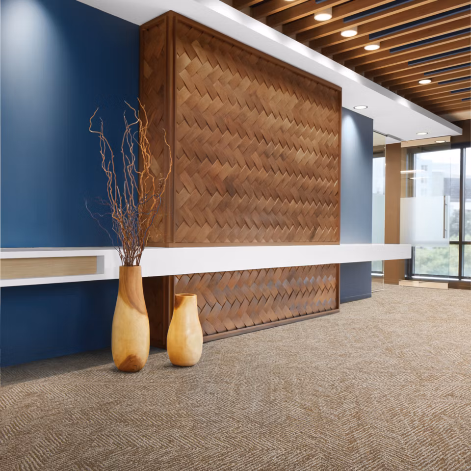 Interface Third Space 310 carpet tile in entryway